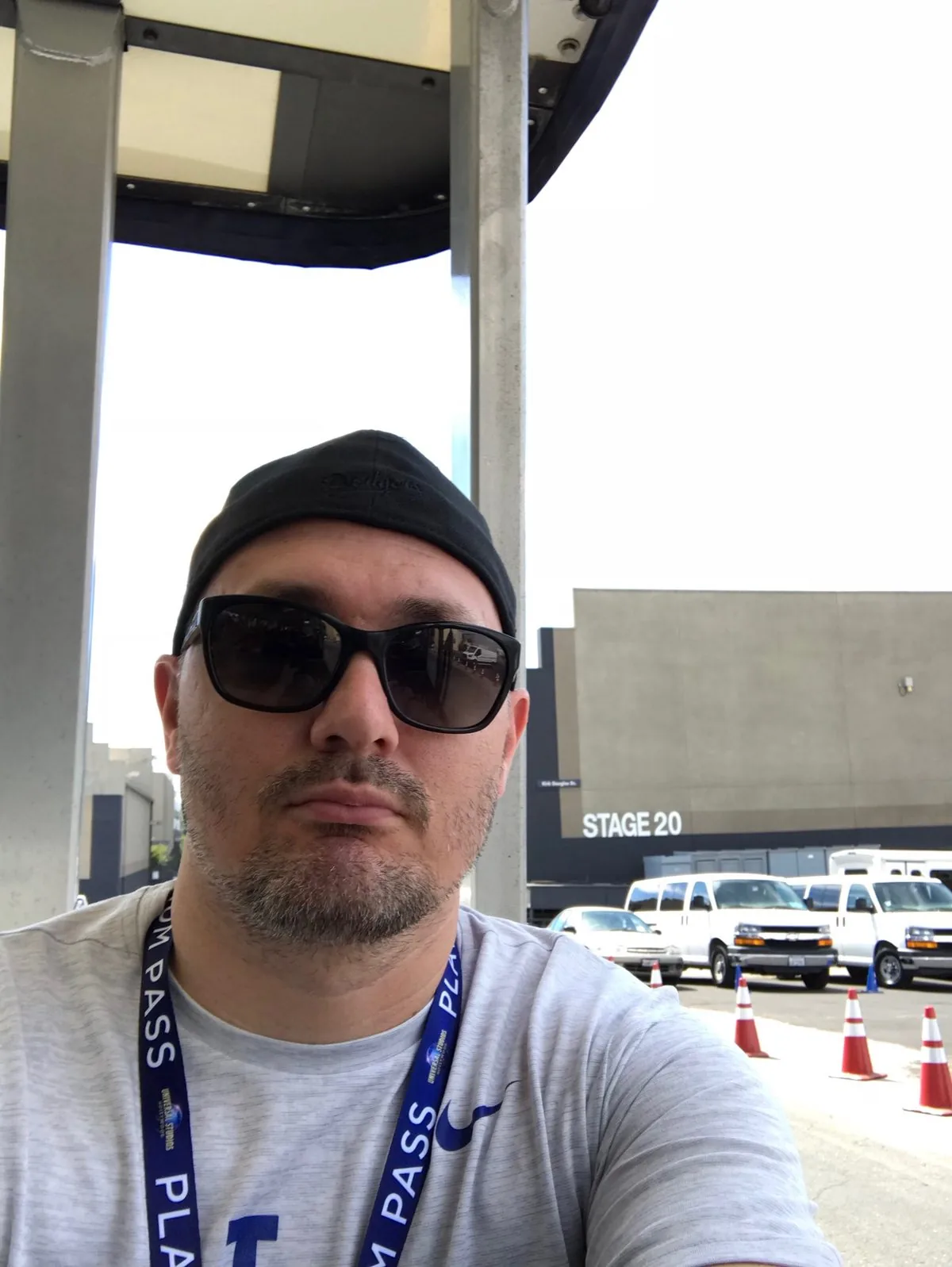 Darrell at the Universal Studios backlot near Stage 20